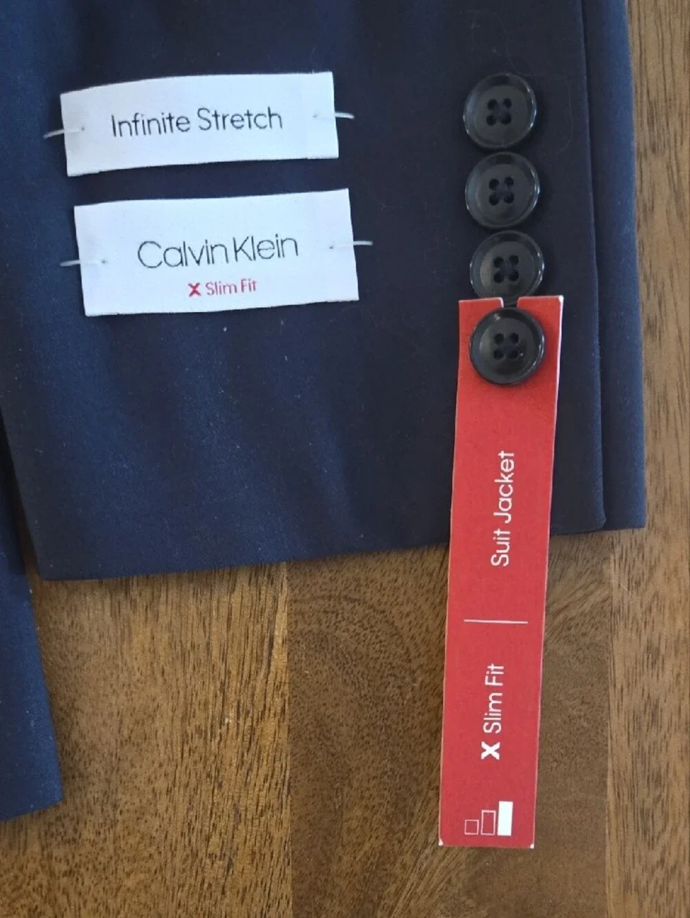 NWT - Calvin Klein Men's Navy Blue Two-Button Sport Coat